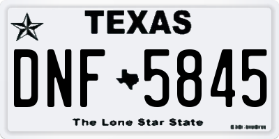TX license plate DNF5845
