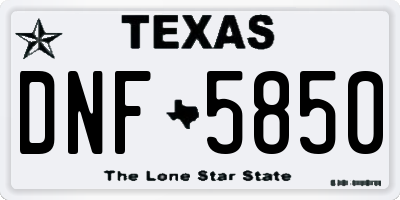 TX license plate DNF5850