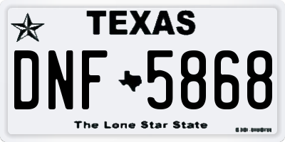 TX license plate DNF5868