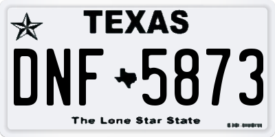 TX license plate DNF5873