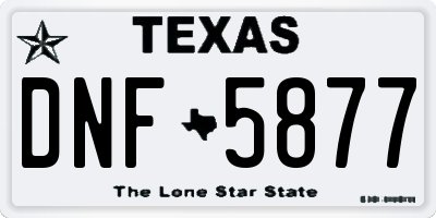 TX license plate DNF5877