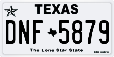 TX license plate DNF5879