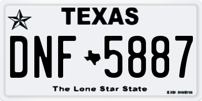 TX license plate DNF5887