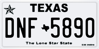 TX license plate DNF5890