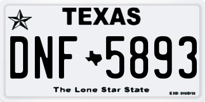 TX license plate DNF5893
