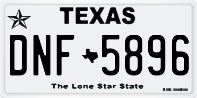 TX license plate DNF5896