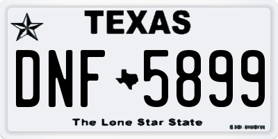 TX license plate DNF5899