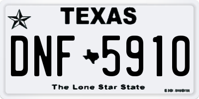 TX license plate DNF5910