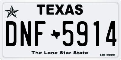 TX license plate DNF5914