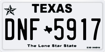 TX license plate DNF5917