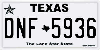 TX license plate DNF5936