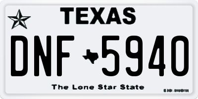 TX license plate DNF5940