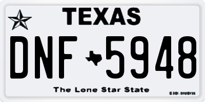 TX license plate DNF5948