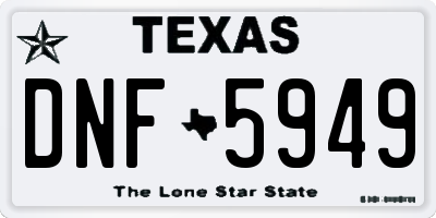 TX license plate DNF5949