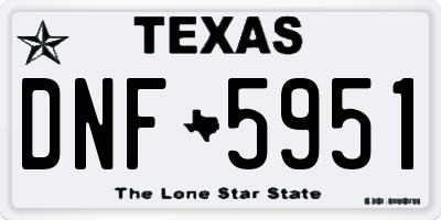 TX license plate DNF5951