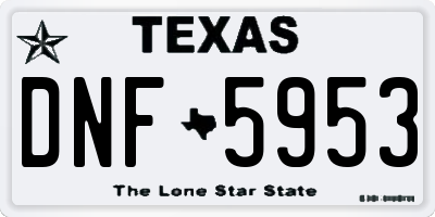 TX license plate DNF5953