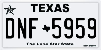 TX license plate DNF5959