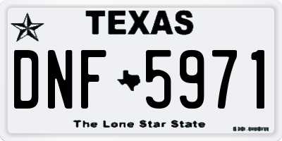 TX license plate DNF5971
