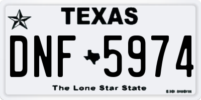 TX license plate DNF5974