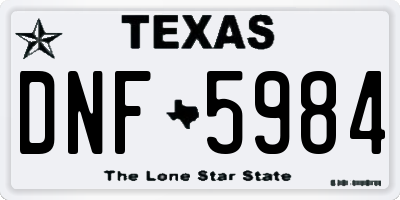TX license plate DNF5984