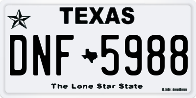 TX license plate DNF5988