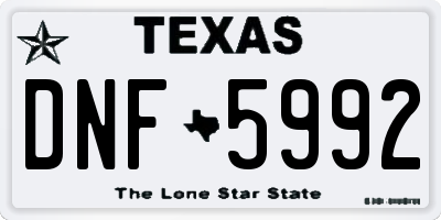 TX license plate DNF5992