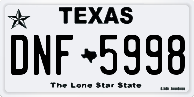 TX license plate DNF5998