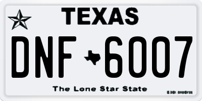 TX license plate DNF6007