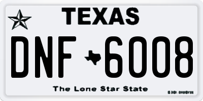 TX license plate DNF6008