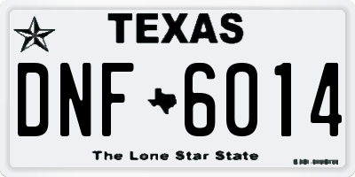 TX license plate DNF6014