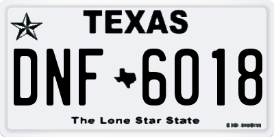 TX license plate DNF6018