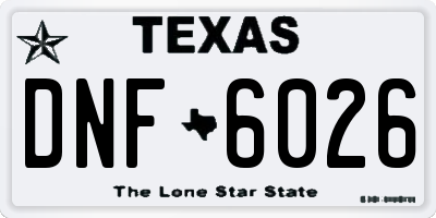 TX license plate DNF6026