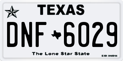 TX license plate DNF6029