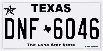 TX license plate DNF6046