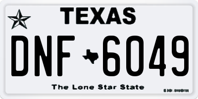 TX license plate DNF6049