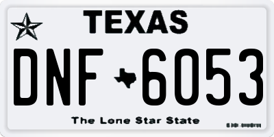 TX license plate DNF6053