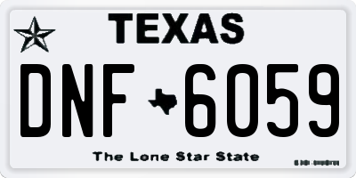 TX license plate DNF6059