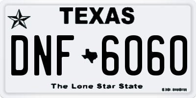 TX license plate DNF6060