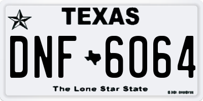 TX license plate DNF6064