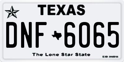 TX license plate DNF6065