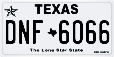 TX license plate DNF6066