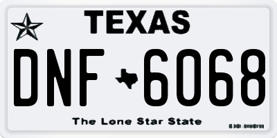 TX license plate DNF6068