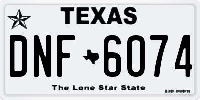 TX license plate DNF6074