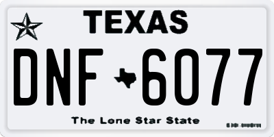 TX license plate DNF6077