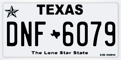TX license plate DNF6079