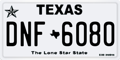 TX license plate DNF6080