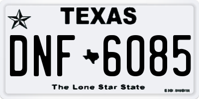 TX license plate DNF6085