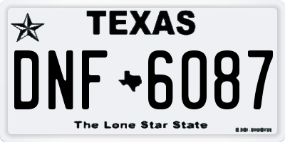 TX license plate DNF6087