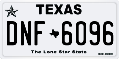 TX license plate DNF6096