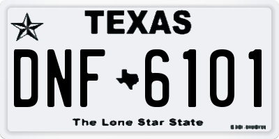 TX license plate DNF6101